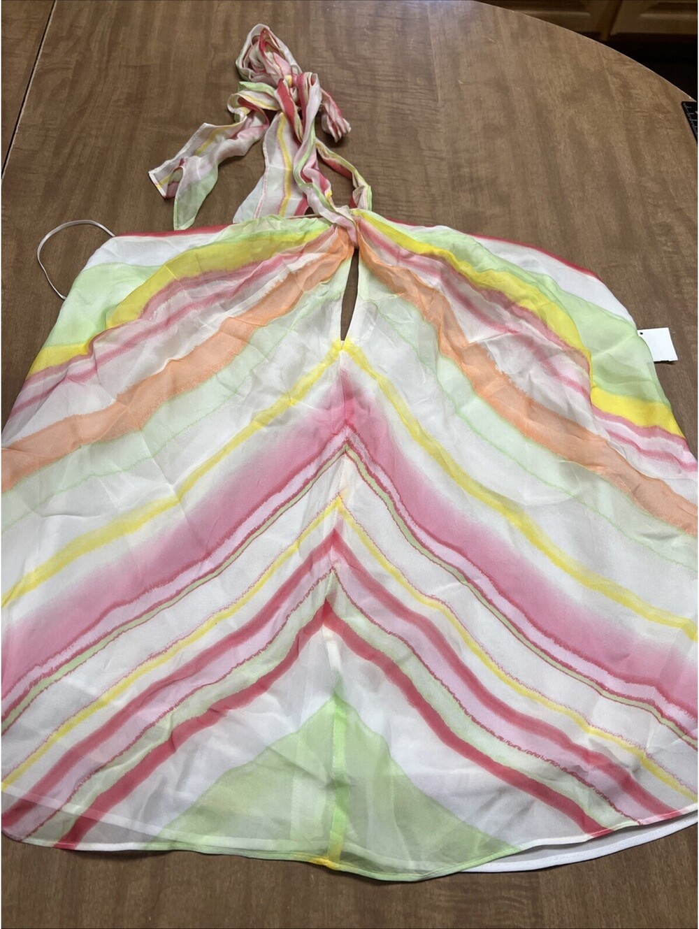 RAMY BROOK Top NEW Size L Printed Fern Top Candy Pattern Halter $295